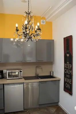 Cuisine ou kitchenette dans l'établissement Appartement Cannes rue Marceau