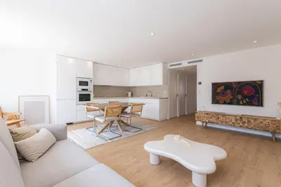 Cuisine ou kitchenette dans l'établissement Sublime 3 pièces entièrement rénové dans le centre de Cannes