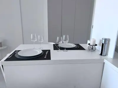 Cuisine ou kitchenette dans l'établissement Amazing sea view, parking, easy beach access