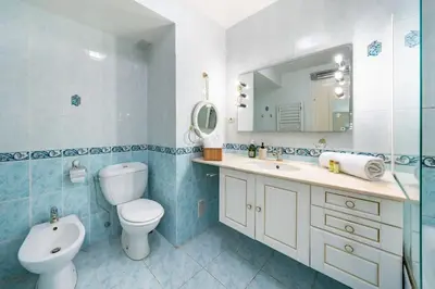 Salle de bains dans l'établissement Croisette vue mer 2 pièces