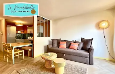 Cuisine ou kitchenette dans l'établissement Le Montébello SCLS - Wifi, Climatisation, Parking