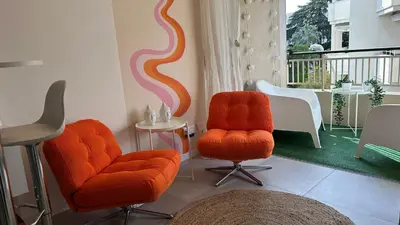 Coin salon dans l'établissement Charmant studio Croisette