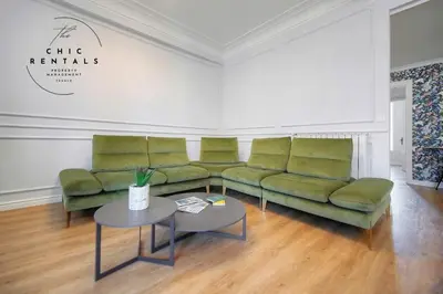 Coin salon dans l'établissement SEA PEARL Luxury apartament by the Croisette and the beach