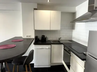Cuisine ou kitchenette dans l'établissement Grand Studio Centre Cannes
