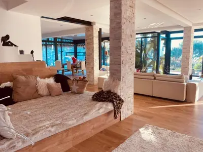 Coin salon dans l'établissement Villa Caribbean