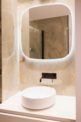 Salle de bains dans l'établissement Moderne et Chic T3, à deux pas de la Croisette