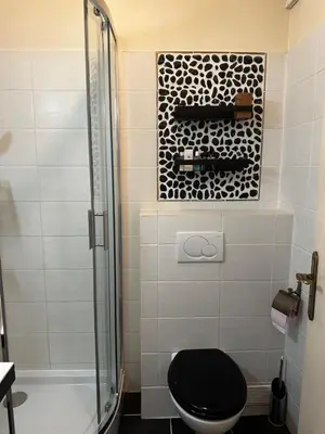 Salle de bains dans l'établissement CHARMANT STUDIO AVEC PISCINE à LA MIRANDOLE