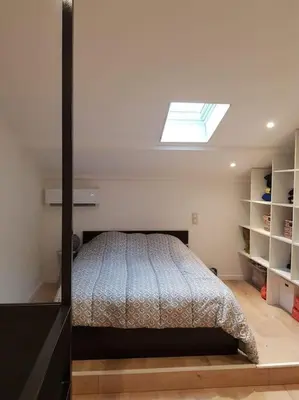 Un ou plusieurs lits dans un hébergement de l'établissement Appartement 2 pièces avc piscine