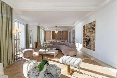 Coin salon dans l'établissement 1974 - Luxurious 3 bedrooms - Sea view & Parking