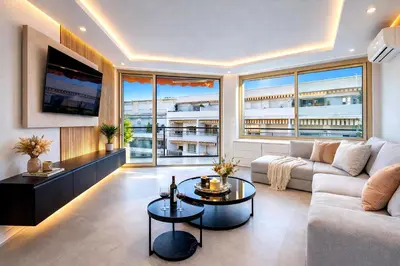 Coin salon dans l'établissement Prestige Maubourg & Exclusive Sea View Terrace