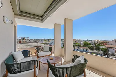 Balcon ou terrasse dans l'établissement Le 701, Climatisé, toit terrasse vue mer, parking