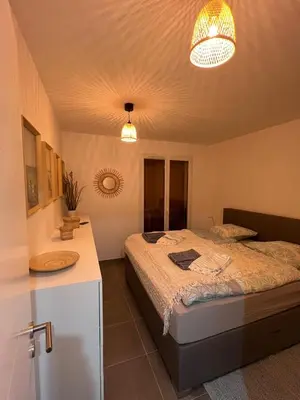Un ou plusieurs lits dans un hébergement de l'établissement New Appartment in Antibes