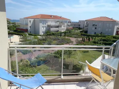 Balcon ou terrasse dans l'établissement Appartement Les Alizés