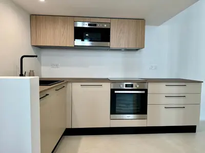 Cuisine ou kitchenette dans l'établissement Studio du port - Porte marine