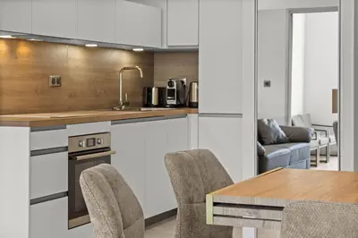 Cuisine ou kitchenette dans l'établissement Regina