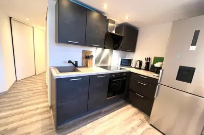 Cuisine ou kitchenette dans l'établissement Golfe Juan - 4 People - Swimming Pool - Parking