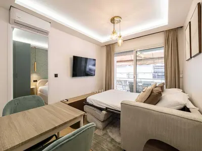 Un ou plusieurs lits dans un hébergement de l'établissement Elegant Apt with balcony 1BD 4P - Croisette Cannes