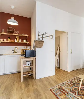 Cuisine ou kitchenette dans l'établissement 13 ANDRE1 - Hotel-Style Suite Studio 50m from Croisette