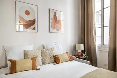 Un ou plusieurs lits dans un hébergement de l'établissement 13 ANDRE1 - Hotel-Style Suite Studio 50m from Croisette