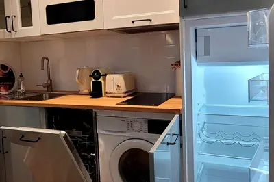 Cuisine ou kitchenette dans l'établissement Cozy studio in the heart of Cannes