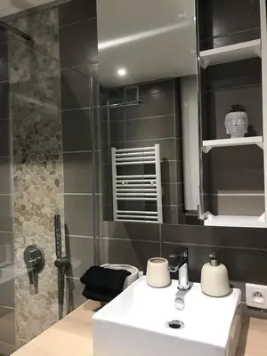 Salle de bains dans l'établissement Antibes apartment, 700m beach and parking