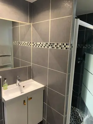 Salle de bains dans l'établissement NEW renovated spacious 2 BR Apt AC 300m from Beach