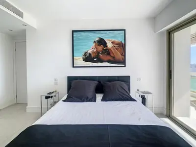 Un ou plusieurs lits dans un hébergement de l'établissement Appartement Vue mer