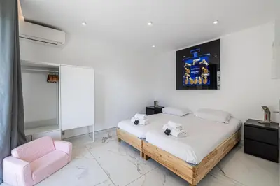 Un ou plusieurs lits dans un hébergement de l'établissement Modern apartment - 3BR- 6P - Croisette Plage