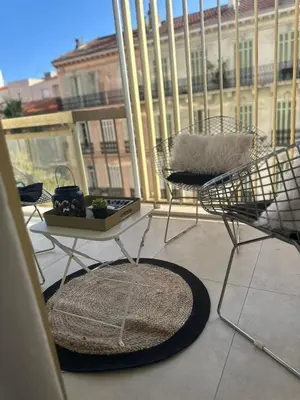 Balcon ou terrasse dans l'établissement Cannes Centre Mimosas 1 chambre Salon