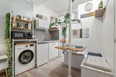 Cuisine ou kitchenette dans l'établissement Nice Renting - GUILLAUMONT - Cozy Studio Beach Picasso Museum Local Market