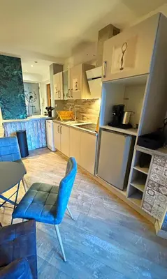 Cuisine ou kitchenette dans l'établissement Charmant Studio - Centre Cannes