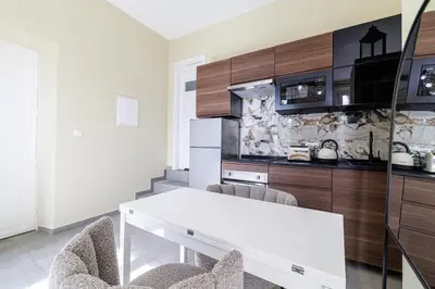 Cuisine ou kitchenette dans l'établissement Évasion Côtière
