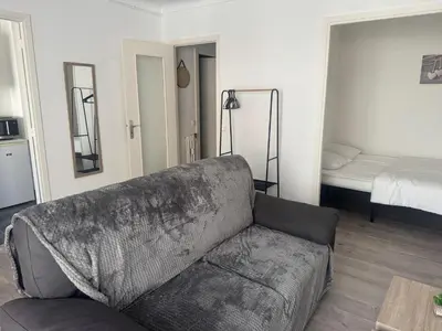 Coin salon dans l'établissement Appartement cosy