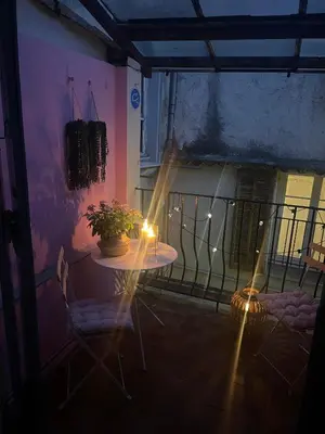Balcon ou terrasse dans l'établissement Koselig leilighet i Antibes