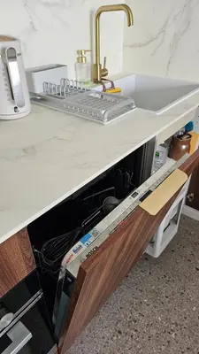 Cuisine ou kitchenette dans l'établissement Deux pièces cosy, front de mer, terrasse et 2 SdB