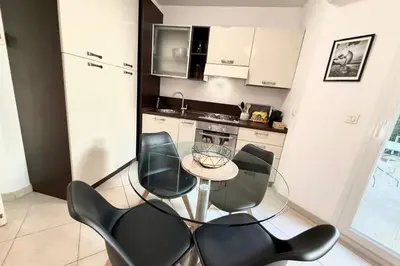 Cuisine ou kitchenette dans l'établissement JUAN LES PINS - 2 people - Close to beaches and shops