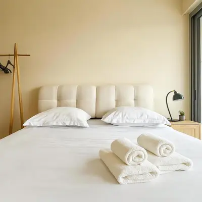 Un ou plusieurs lits dans un hébergement de l'établissement Apartment Center of Cannes