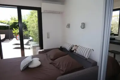 Coin salon dans l'établissement Magnifique Villa californienne avec piscine privative