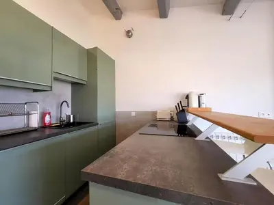 Cuisine ou kitchenette dans l'établissement Le Castelet Ensoleillé - Viel Antibes magnifique vue mer