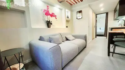 Coin salon dans l'établissement La Fourmi Azuréenne - Studio dans le Vieil Antibes
