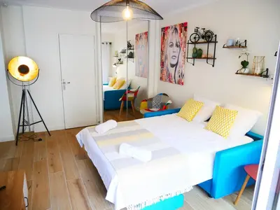 Un ou plusieurs lits dans un hébergement de l'établissement Sublime apartment 100 m from the Croisette