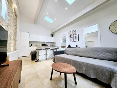 Cuisine ou kitchenette dans l'établissement Les Casemates Antiboises - Jolie T3 proche port