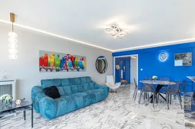 Coin salon dans l'établissement Exceptional Sea View Apartment - Brand new