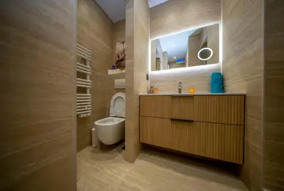 Salle de bains dans l'établissement Luxe 1 minute a pied du Martinez plage shopping vu Mer