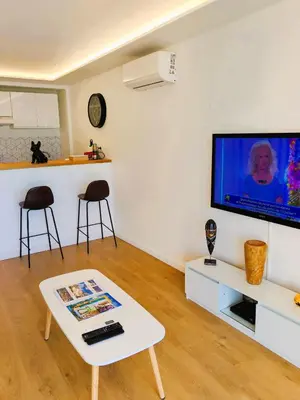 Télévision ou salle de divertissement dans l'établissement 2 persons - clim - hypercenter - 2mins of beach - JUAN LES PINS - beach and sun