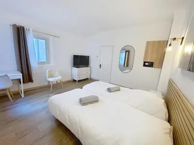 Un ou plusieurs lits dans un hébergement de l'établissement Duplex Cosy Viel Antibes