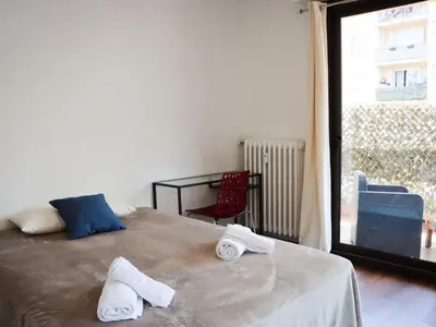 Un ou plusieurs lits dans un hébergement de l'établissement Apartment les Gemeaux by Interhome