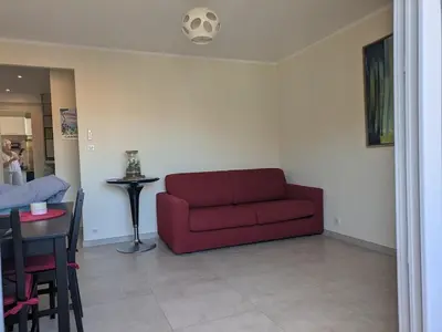 Coin salon dans l'établissement Charming 2-room apartment in Cannes