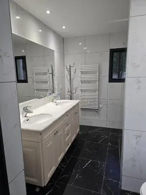 Salle de bains dans l'établissement 1-Bedroom guesthouse with pool access