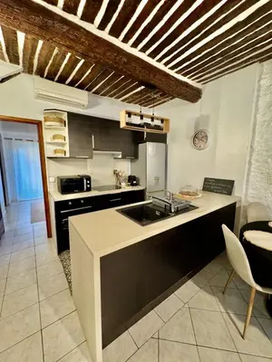 Cuisine ou kitchenette dans l'établissement 2 pièces Vieil Antibes